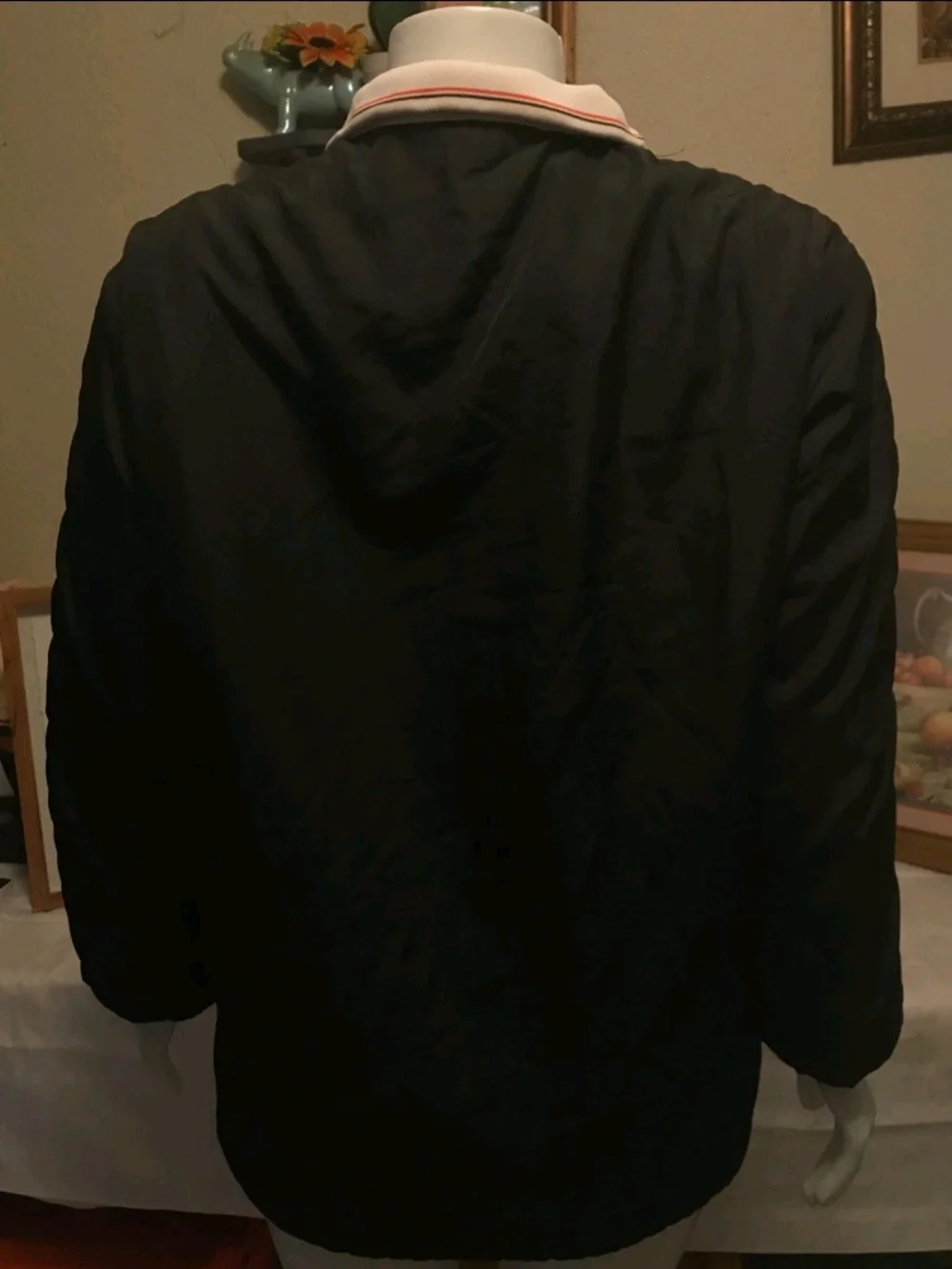 Men's Quilted Cream and Black Zip-Front Puffer Jacket